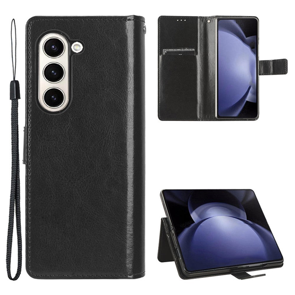 For Samsung Galaxy Z Fold6 5G Case Crazy Horse Texture Leather Folding Phone Cover