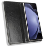 Til Samsung Galaxy Z Fold6 5G Etui PU Læder Retro Telefon Stativ Cover