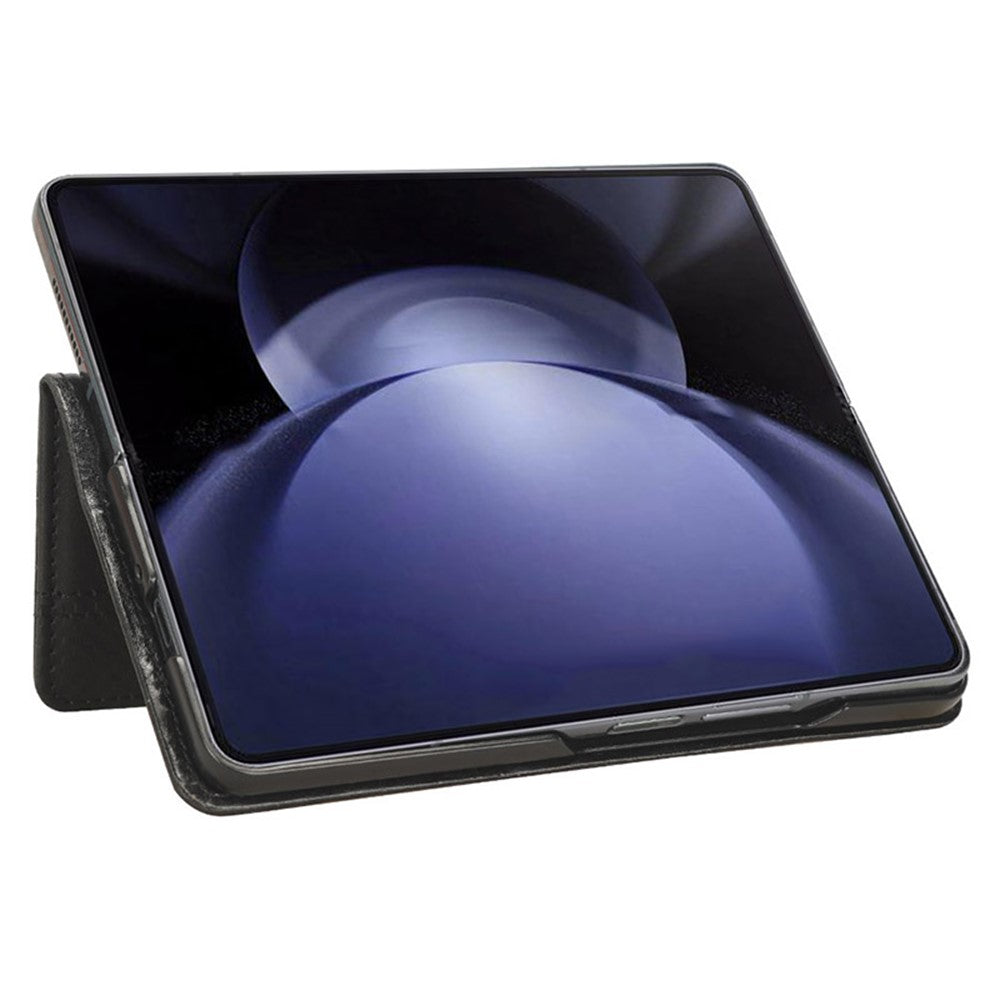 Til Samsung Galaxy Z Fold6 5G Etui PU Læder Retro Telefon Stativ Cover