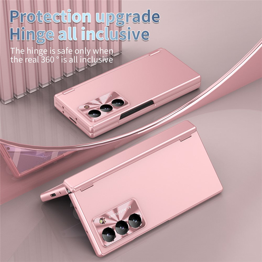 Til Samsung Galaxy Z Fold6 5G Dual Hinge Telefoncover, galvaniseret PC-telefoncover med styluspen