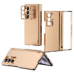Til Samsung Galaxy Z Fold6 5G Dual Hinge Telefoncover, galvaniseret PC-telefoncover med styluspen