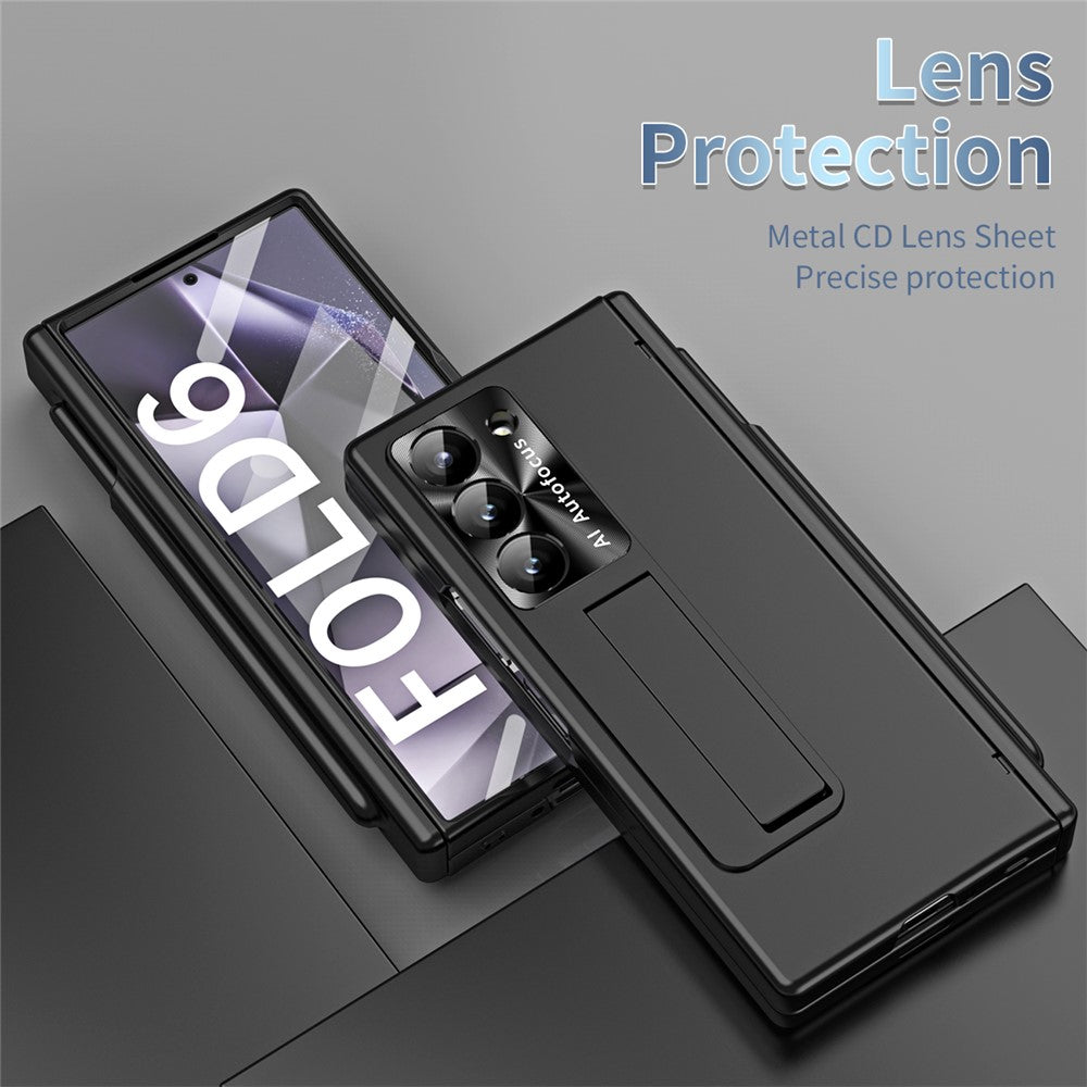 For Samsung Galaxy Z Fold6 5G Had PC Phone Case Kickstand Cover with Pen  /  Pen Slot
