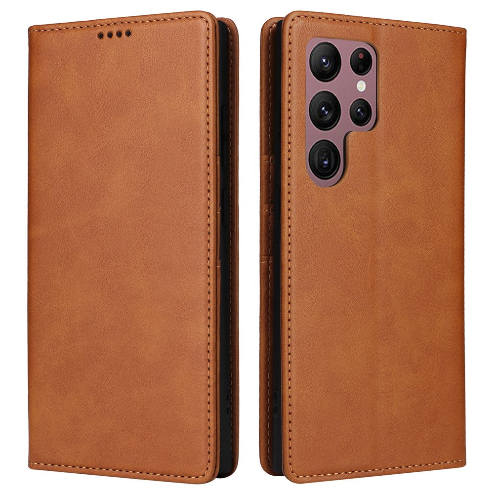 For Samsung Galaxy S22 Ultra 5G Case Leather Phone Cover RFID Blocking