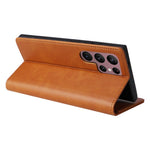 For Samsung Galaxy S22 Ultra 5G Case Leather Phone Cover RFID Blocking