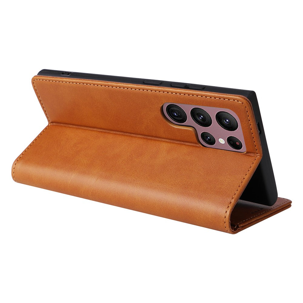 For Samsung Galaxy S22 Ultra 5G Case Leather Phone Cover RFID Blocking