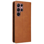 For Samsung Galaxy S22 Ultra 5G Case Leather Phone Cover RFID Blocking