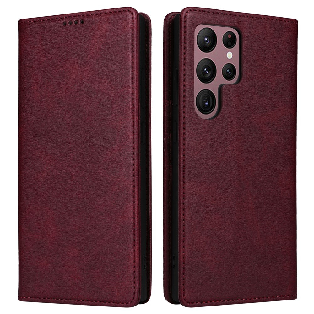 For Samsung Galaxy S22 Ultra 5G Case Leather Phone Cover RFID Blocking