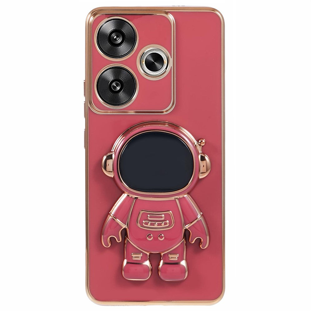 Xiaomi Redmi Turbo 3 5G / Poco F6 5G TPU-cover, galvaniseret mobilcover med skjult astronautstativ