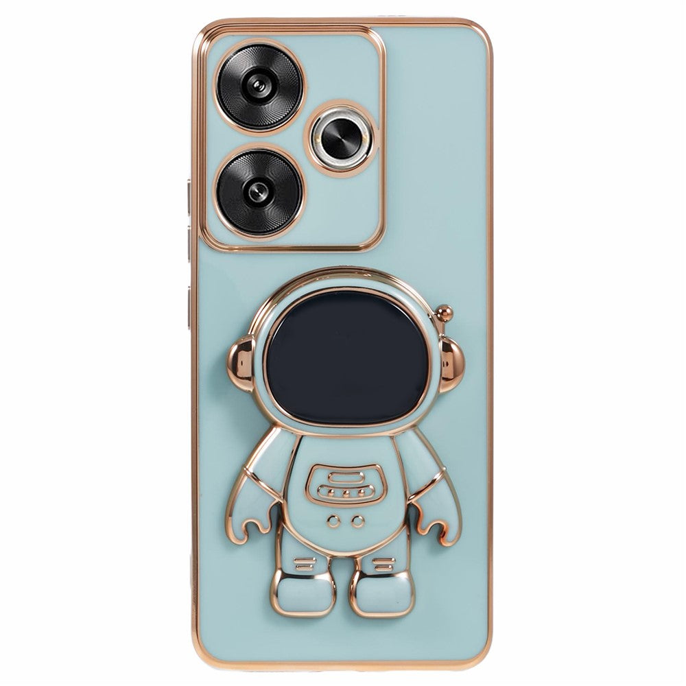 Xiaomi Redmi Turbo 3 5G / Poco F6 5G TPU-cover, galvaniseret mobilcover med skjult astronautstativ