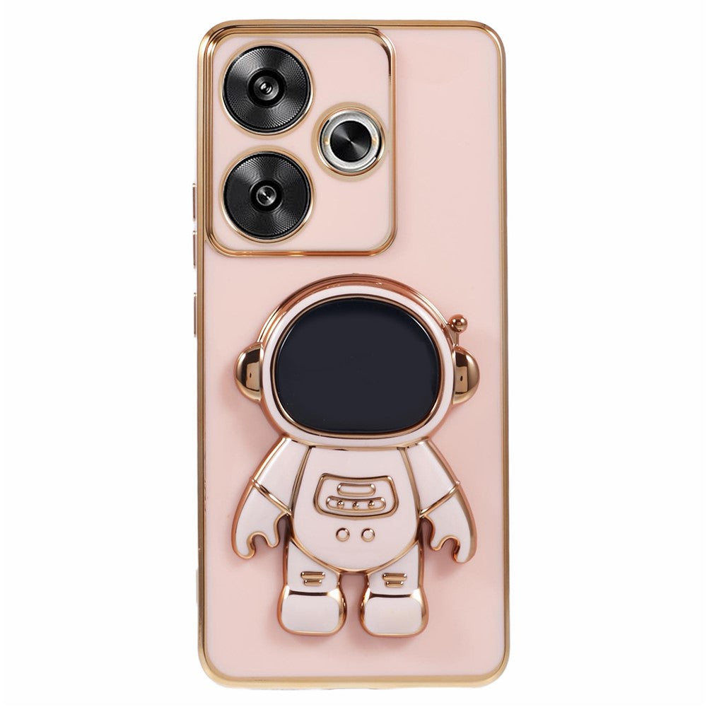 Xiaomi Redmi Turbo 3 5G / Poco F6 5G TPU-cover, galvaniseret mobilcover med skjult astronautstativ