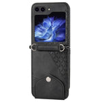 For Samsung Galaxy Z Flip7 FE 5G / Z Flip6 5G Case Calf Texture PU Leather Phone Cover with Shoulder Strap