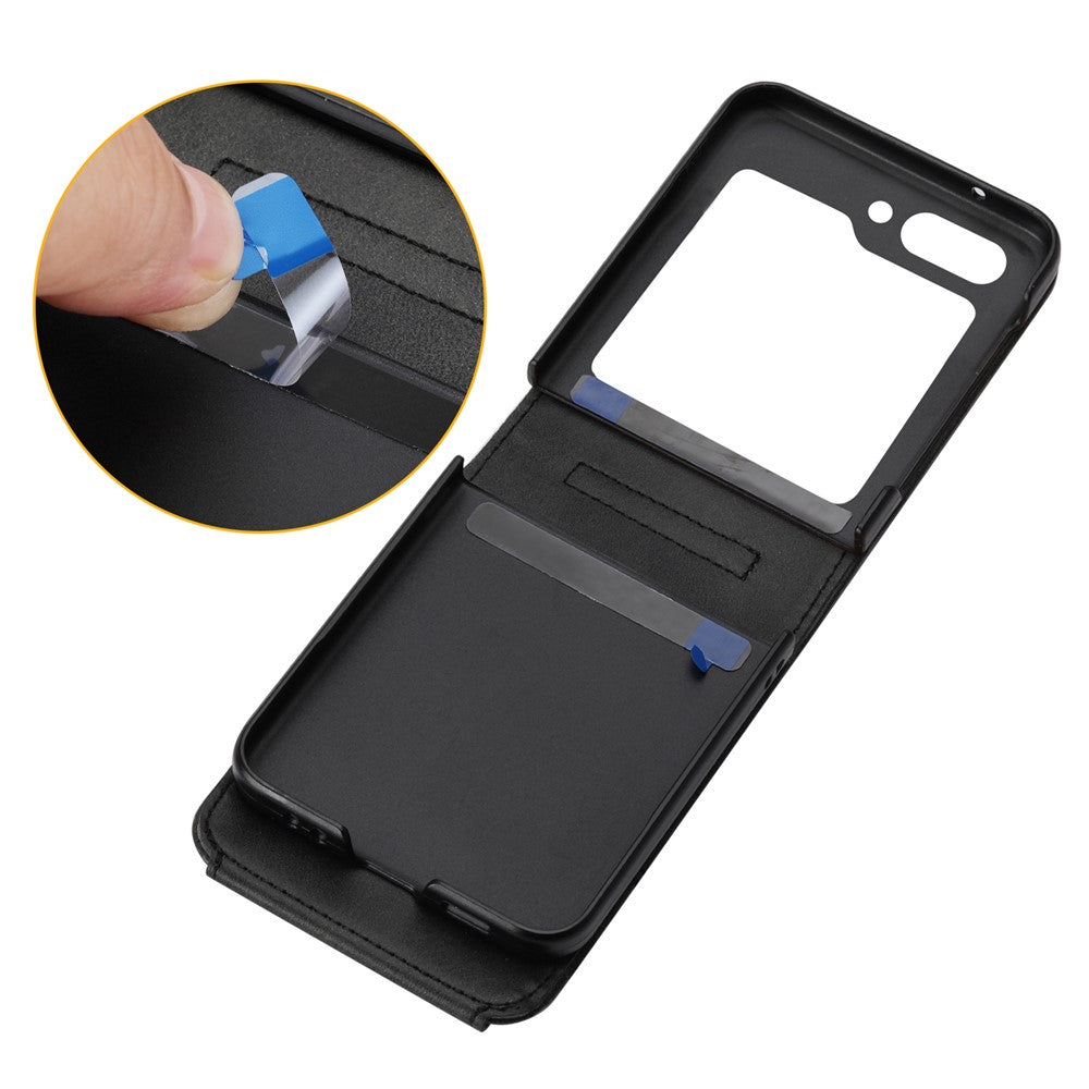 For Samsung Galaxy Z Flip7 FE 5G / Z Flip6 5G Case Calf Texture PU Leather Phone Cover with Shoulder Strap