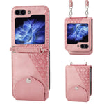 For Samsung Galaxy Z Flip7 FE 5G / Z Flip6 5G Case Calf Texture PU Leather Phone Cover with Shoulder Strap