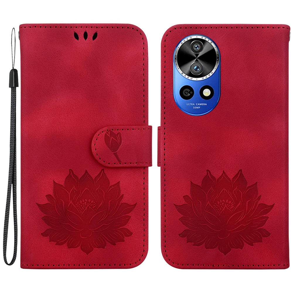 For Huawei nova 12 Pro 5G / 12 Ultra 5G Case Lotus Imprint Leather Stand Wallet Phone Cover