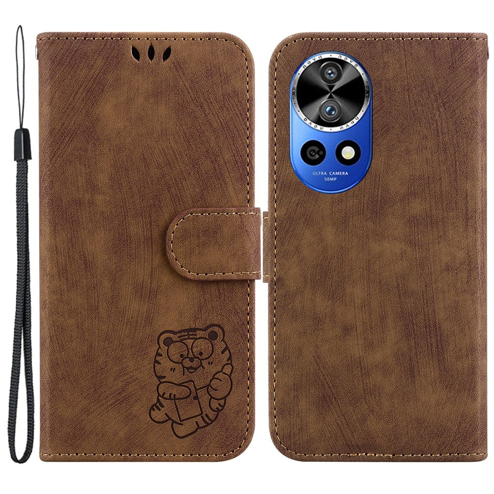 For Huawei nova 12 Pro 5G / 12 Ultra 5G Wallet Case Little Tiger Imprint Leather Phone Cover