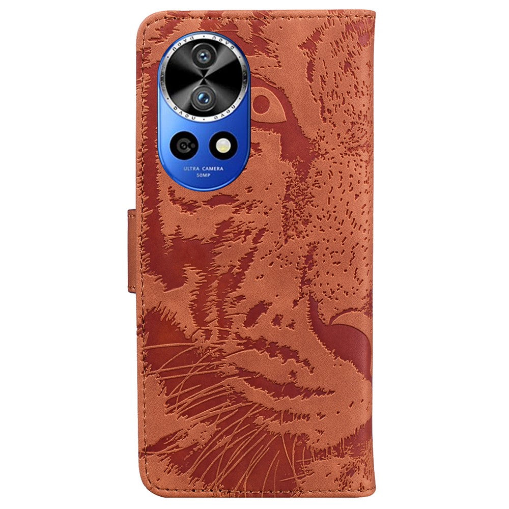 For Huawei nova 12 Pro 5G / 12 Ultra 5G Stand Case Tiger Imprint Leather Phone Cover