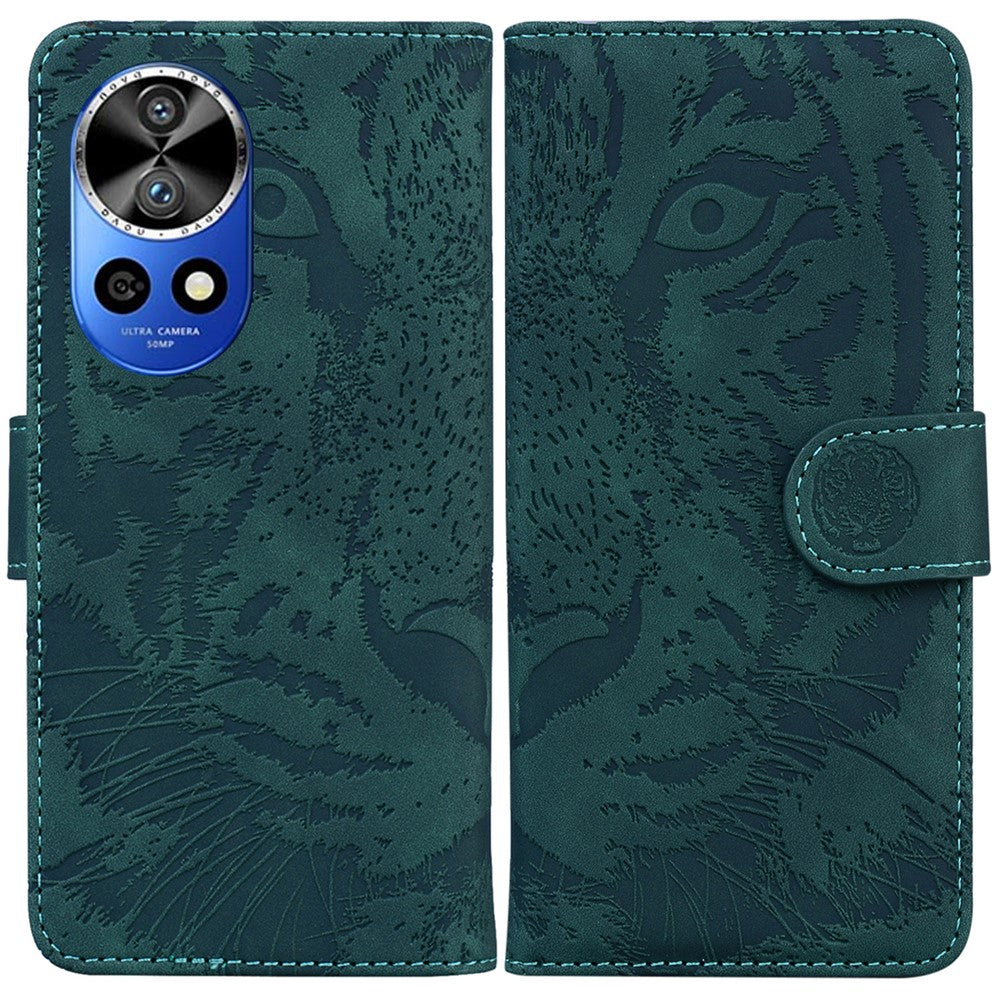 For Huawei nova 12 Pro 5G / 12 Ultra 5G Stand Case Tiger Imprint Leather Phone Cover