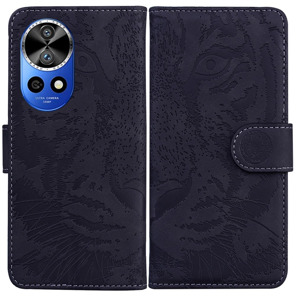 For Huawei nova 12 Pro 5G / 12 Ultra 5G Stand Case Tiger Imprint Leather Phone Cover