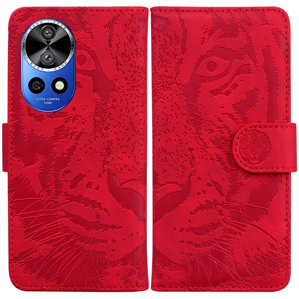 For Huawei nova 12 Pro 5G / 12 Ultra 5G Stand Case Tiger Imprint Leather Phone Cover