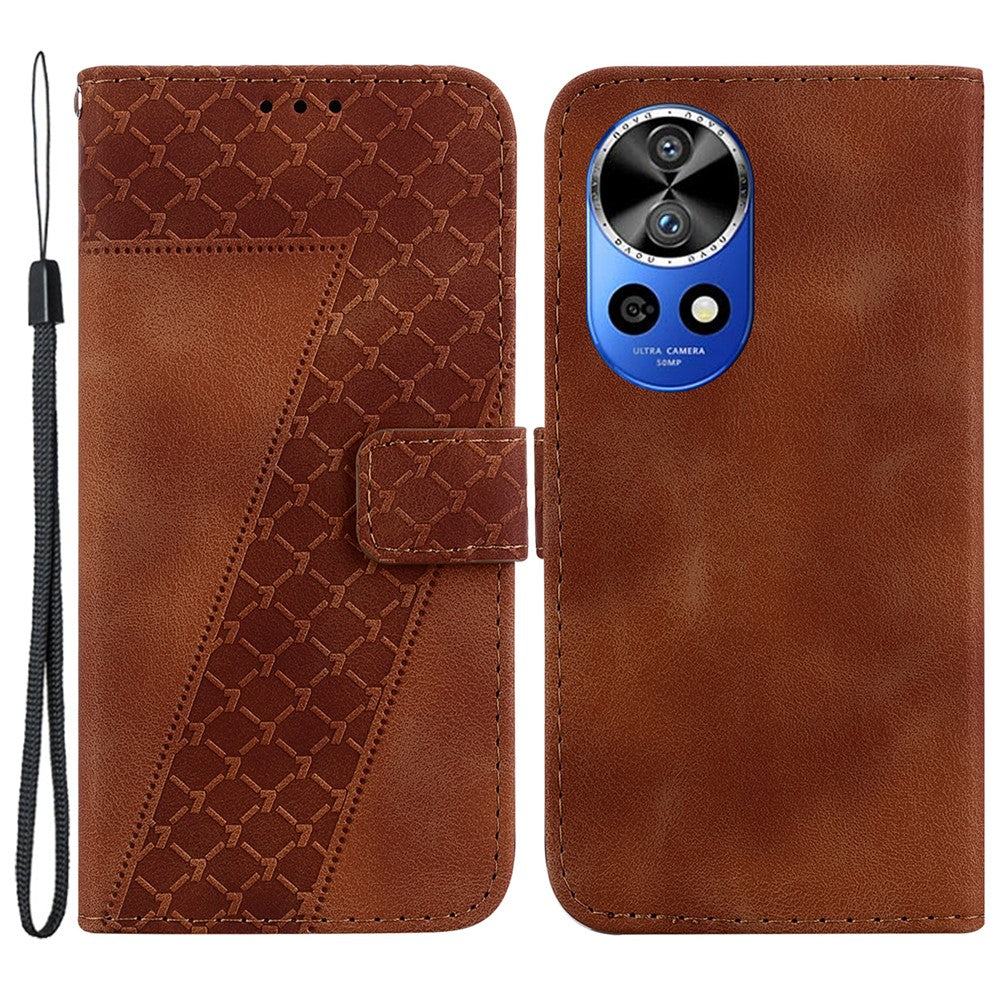 For Huawei nova 12 Pro 5G / 12 Ultra 5G Case 7-Shaped Pattern PU Leather Phone Cover