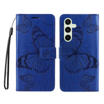 For Samsung Galaxy S24 FE Wallet Case Floral Butterfly Imprinted Leather Phone Cover Stand