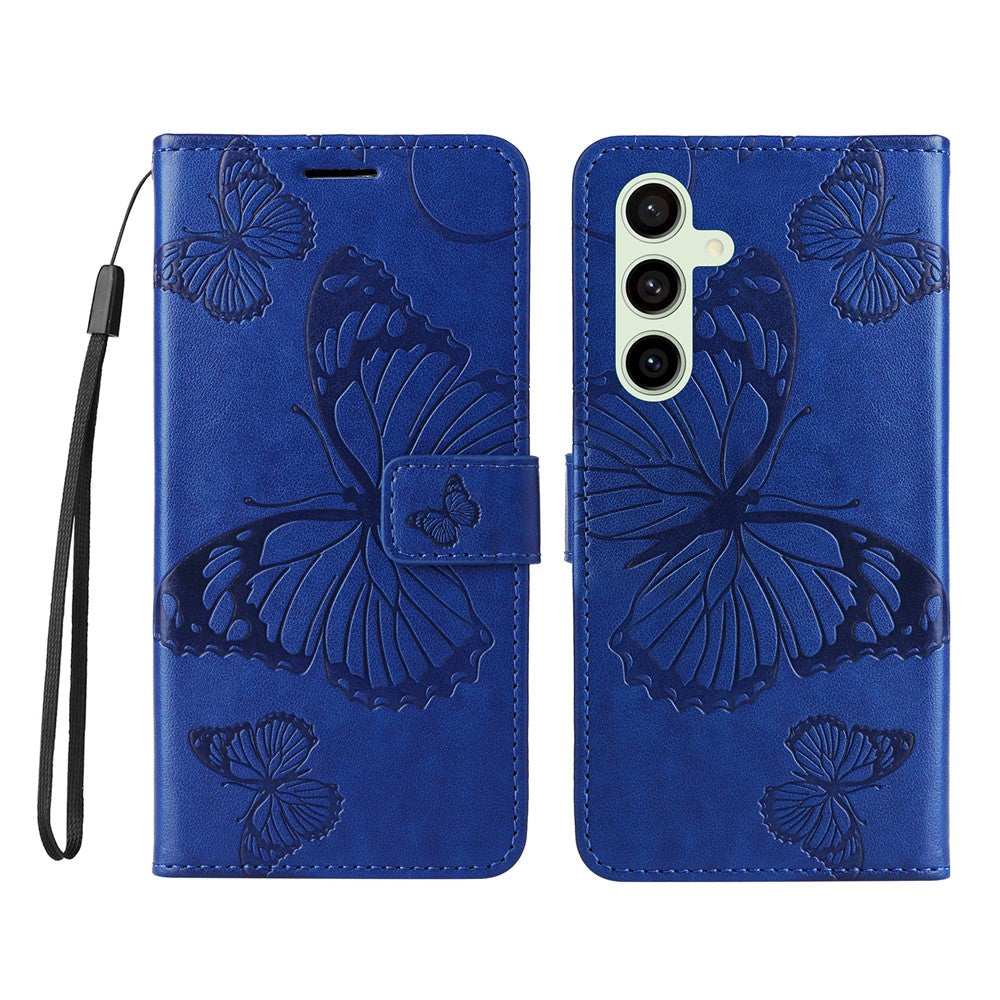 For Samsung Galaxy S24 FE Wallet Case Floral Butterfly Imprinted Leather Phone Cover Stand