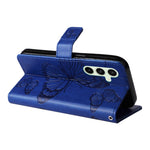 For Samsung Galaxy S24 FE Wallet Case Floral Butterfly Imprinted Leather Phone Cover Stand