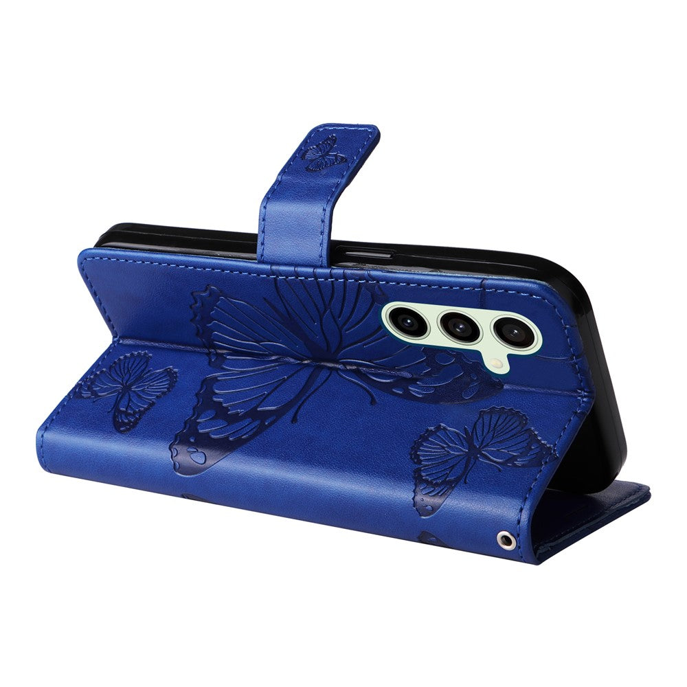 For Samsung Galaxy S24 FE Wallet Case Floral Butterfly Imprinted Leather Phone Cover Stand