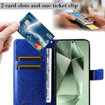 For Samsung Galaxy S24 FE Wallet Case Floral Butterfly Imprinted Leather Phone Cover Stand