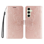 For Samsung Galaxy S24 FE Wallet Case Floral Butterfly Imprinted Leather Phone Cover Stand