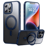 Til iPhone 16 Pro Max cover kompatibel med MagSafe TPU+akryl+metal kickstand mat telefoncover