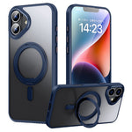 For iPhone 16 Plus Case Compatible with MagSafe TPU+Acrylic+Metal Kickstand Matte Phone Cover