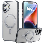For iPhone 16 Plus Case Compatible with MagSafe TPU+Acrylic+Metal Kickstand Matte Phone Cover