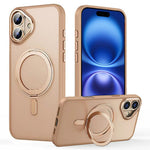 For iPhone 16 Plus Case Compatible with MagSafe TPU+Acrylic+Metal Kickstand Matte Phone Cover