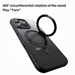 For iPhone 16 Pro Case Compatible with MagSafe TPU+Acrylic+Metal Kickstand Matte Phone Cover