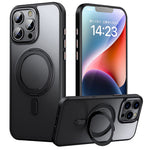 For iPhone 16 Pro Case Compatible with MagSafe TPU+Acrylic+Metal Kickstand Matte Phone Cover