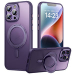 For iPhone 16 Pro Case Compatible with MagSafe TPU+Acrylic+Metal Kickstand Matte Phone Cover