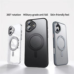For iPhone 16 Case Compatible with MagSafe TPU+Acrylic+Metal Kickstand Matte Phone Cover