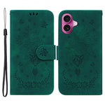 Til iPhone 16 Plus Pung Etui PU Læder Telefoncover Sommerfugl Blomst Tryk