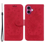 Til iPhone 16 Plus Pung Etui PU Læder Telefoncover Sommerfugl Blomst Tryk