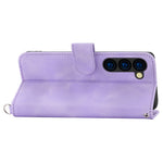 For Samsung Galaxy Z Fold6 5G Leather Case Multiple Card Slots Phone Cover with 2 Straps
