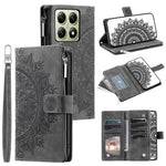 Style 006 For Xiaomi 14T Phone Case Mandala Flower Pattern PU Leather Zipper Wallet Stand Cover