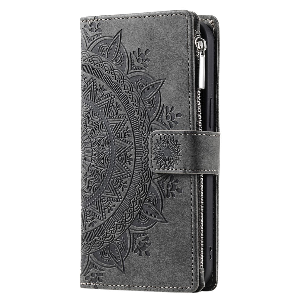 Style 006 For Xiaomi 14T Phone Case Mandala Flower Pattern PU Leather Zipper Wallet Stand Cover