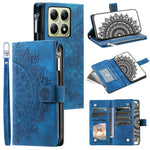 Style 006 For Xiaomi 14T Phone Case Mandala Flower Pattern PU Leather Zipper Wallet Stand Cover