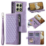 Style 005 For Xiaomi 14T Phone Case Rhombus Stitching Line PU Leather Wallet Cover