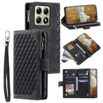 Style 005 For Xiaomi 14T Phone Case Rhombus Stitching Line PU Leather Wallet Cover