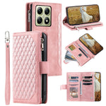Style 005 For Xiaomi 14T Phone Case Rhombus Stitching Line PU Leather Wallet Cover