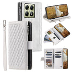 Style 005 For Xiaomi 14T Phone Case Rhombus Stitching Line PU Leather Wallet Cover