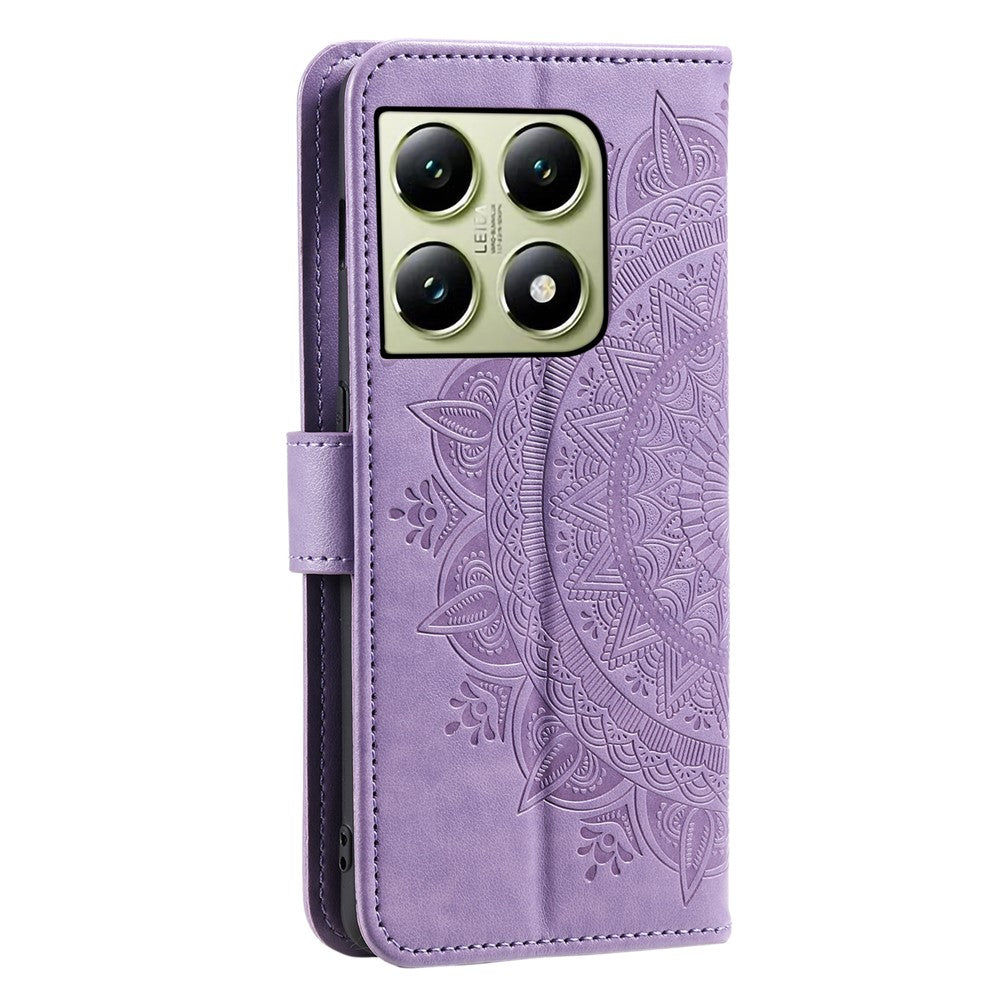For Xiaomi 14T Stand Case Imprinted Totem PU Leather Wallet Phone Cover