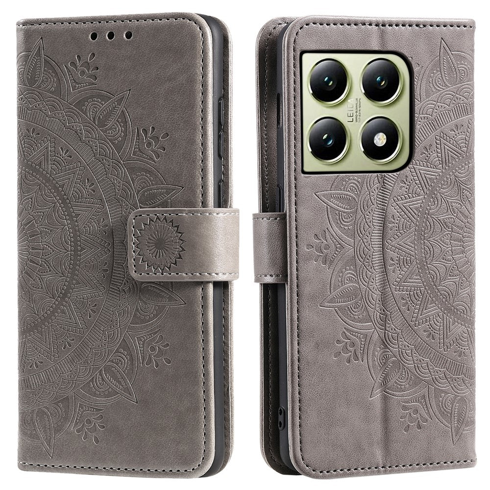 Xiaomi 14T stativfodral med tryckt Totem PU-läderplånbok